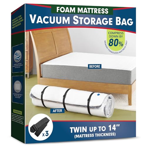 Meersburg Vacuum Mattress Bag for Memory Foam and Latex - Sealed for Easy Movement, Transport and...