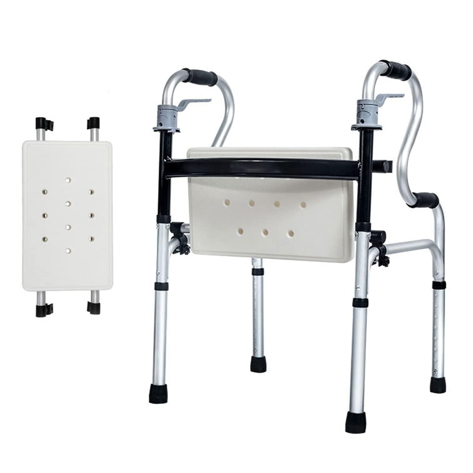 Buy Upright Walker Tall for 6'5 Men Women, Lightweight Folding Rollator All Terrain with Seat