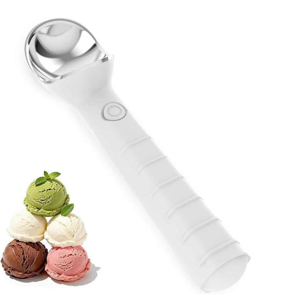 Hndhbfgrt Heated Ice Cream Scoop, Rechargeable Electric Scooper Heating to 158° F for Hard Ice Cream, Gelato