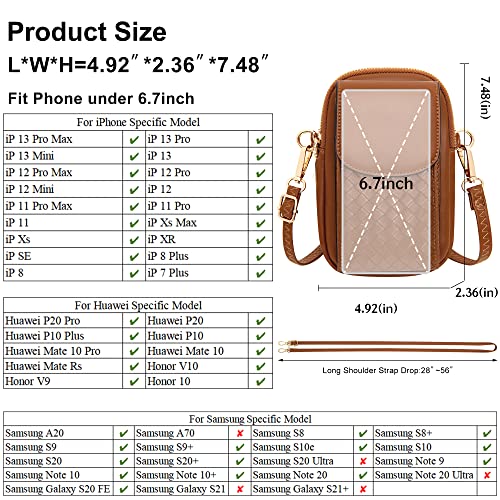 OIDERY Small Crossbody Bags Cell Phone Purse for Women, Leather Shoulder Handbag Wallet Purse with Credit Card Slots2