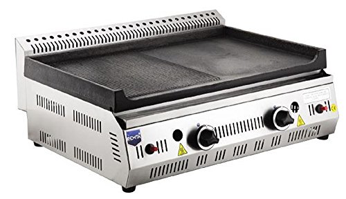 28 '' (70 Cm) Natural Gas Industrial Commercial Kitchen Equipment Grooved And Flat Cast Iron Surface Countertop Flat And Grooved Restaurant Catering Cooktop Manual Griddle #TOP12