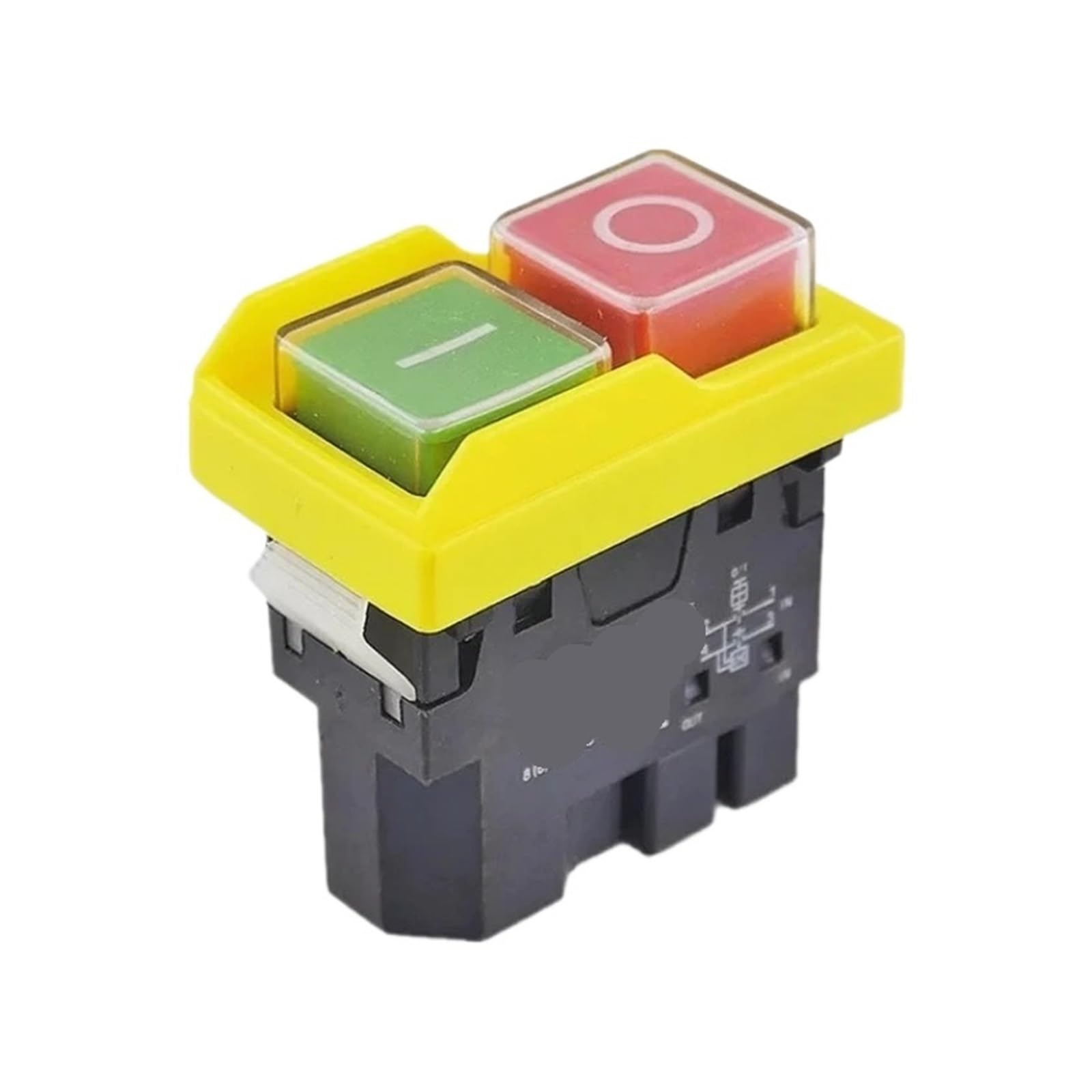 DKLD DZ04 4 pin 250 V CA 8 (6) A Interruttori a pulsante elettromagnetici impermeabili ON OFF Interruttore di avvio/arresto for la rettificatrice