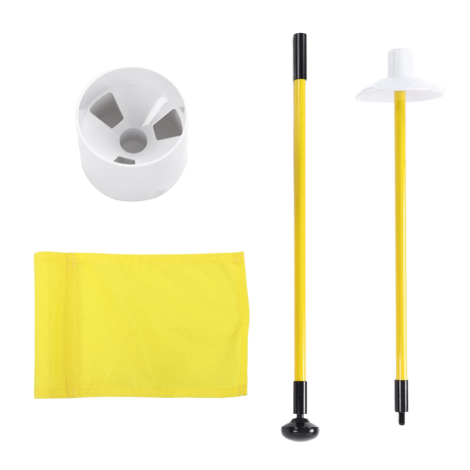 Golfs Flagstick,2 Section Detachable Practice Putting Green Flags Golfs Pin Flag Hole Cup Set for Yard (Yellow)