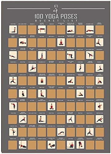 FANKUTOYS 100 Bucket Listing Scratch Off Poster Dates 100 Issues to do Scratch Off Poster Valentine’s Day Concept Couple Reward(Yoga)