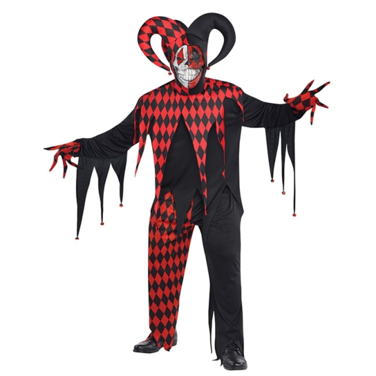 (PKT) (Fix 50/50) (844205-55) Adult Mens Krazed Jester Costume (Extra Large)