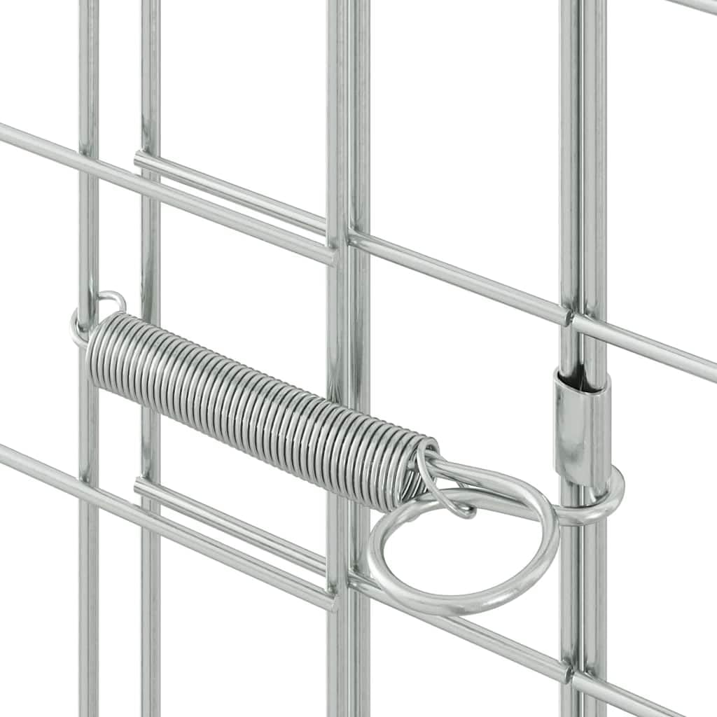 Recinzione per cavia argentata, habitat esterno per coniglio in acciaio zincato, gabbia spaziosa 300 x 100 x 210 cm, con vano portaoggetti e ante di accesso, ideale per giardino