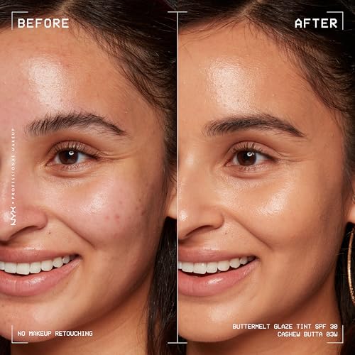 NYX PROFESSIONAL MAKEUP Buttermelt Glaze Soft Glow Skin Tint + SPF 30, Up To 12HR Wear, 03 Cashew Butta - Image 3