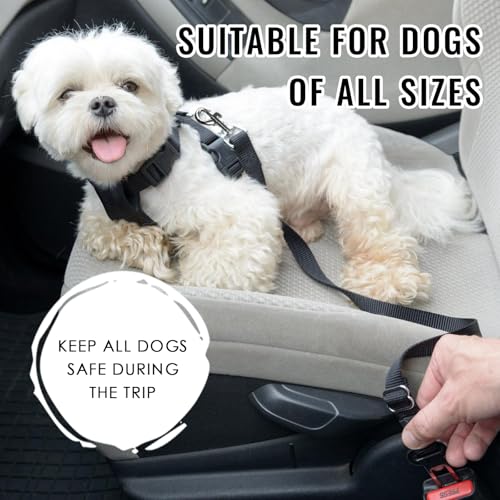 1 Stück Verstellbarer Hunde Sicherheitsgurt fürs Auto, Nylonleine mit Haken, Höchste Sicherheit für alle Hunderassen und Katzen, Kompatibel mit Allen Autotypen
