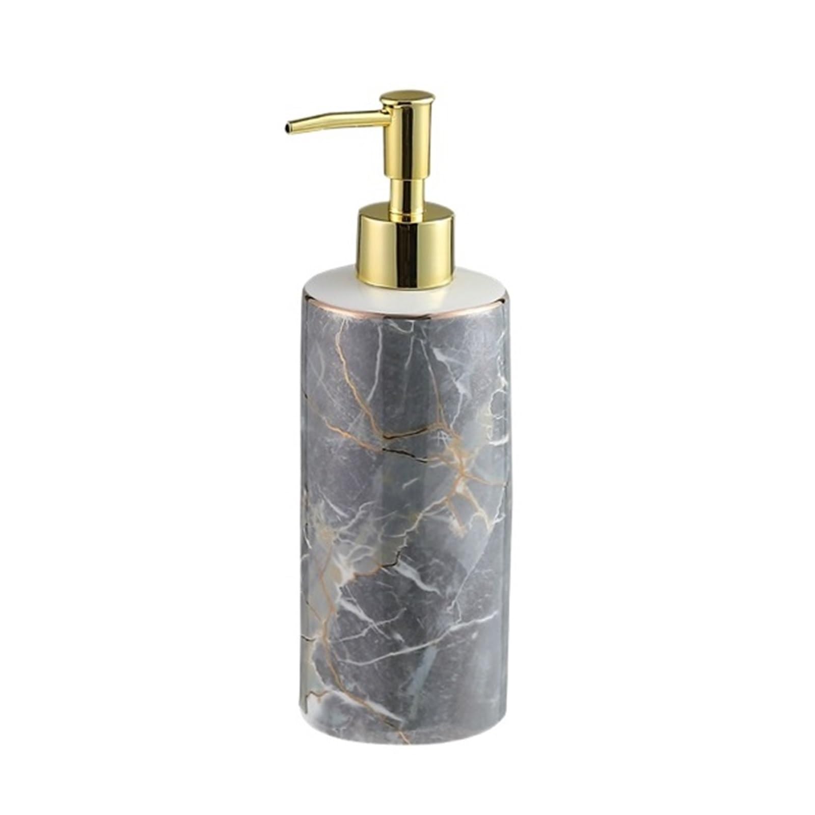 Soap Dispenser 400ml Light Luxury Ceramic Lotion Empty Press Bottle Shower Gel Shampoo Soap Dispenser(Gris)