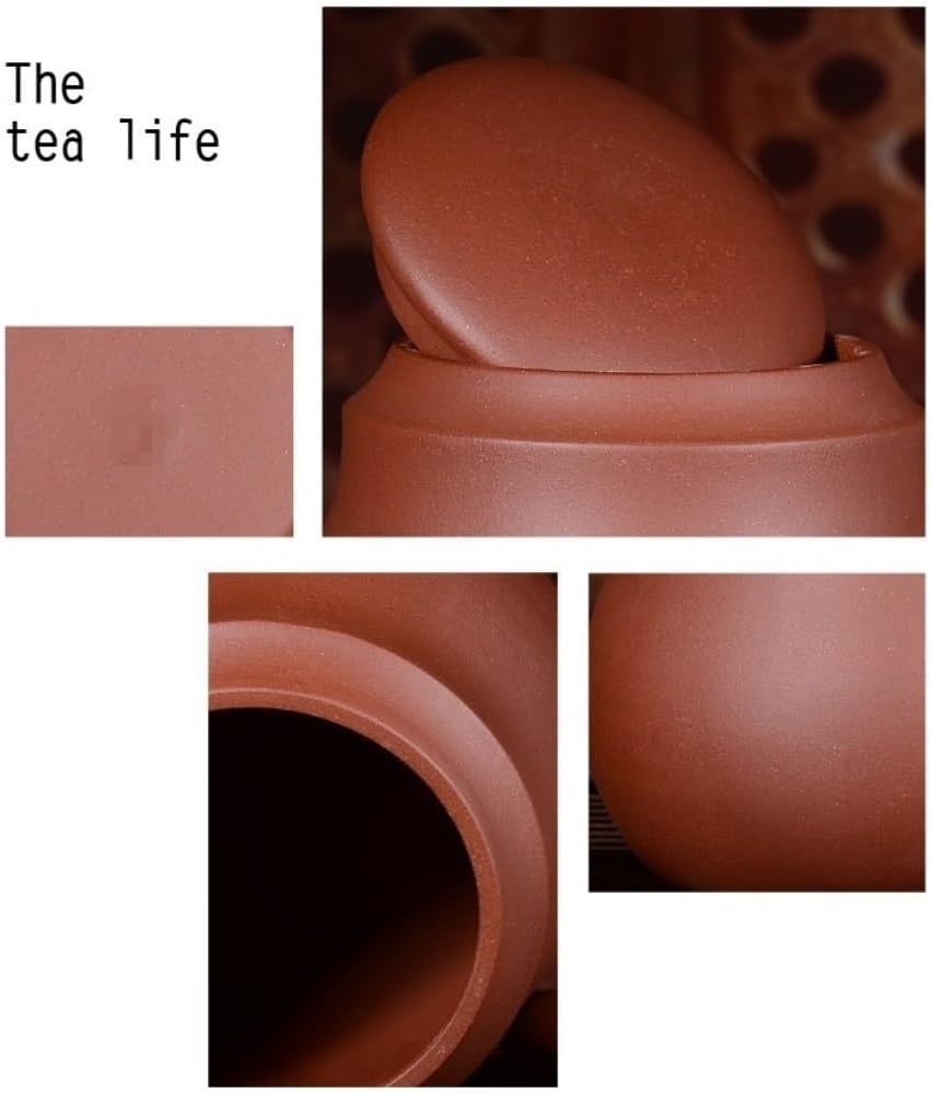 SONGCHAO Sugar Jar Purple Sand Tea Storage Container Jar Ceramic Sealed Loose Awakening Chinese Set Single Tea Canister(B)