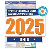 2019 Ohio Labor Law Poster - State, Federal, OSHA Compliant - Single Laminated Poster