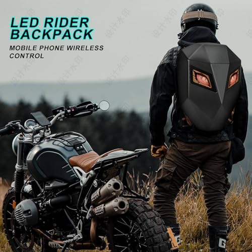 19-Inch LED Waterproof Motorcycle Backpack, Laptop Bag, Helmet Bag, LED Hard Shell, Custom Screen, Cycling/Camping3