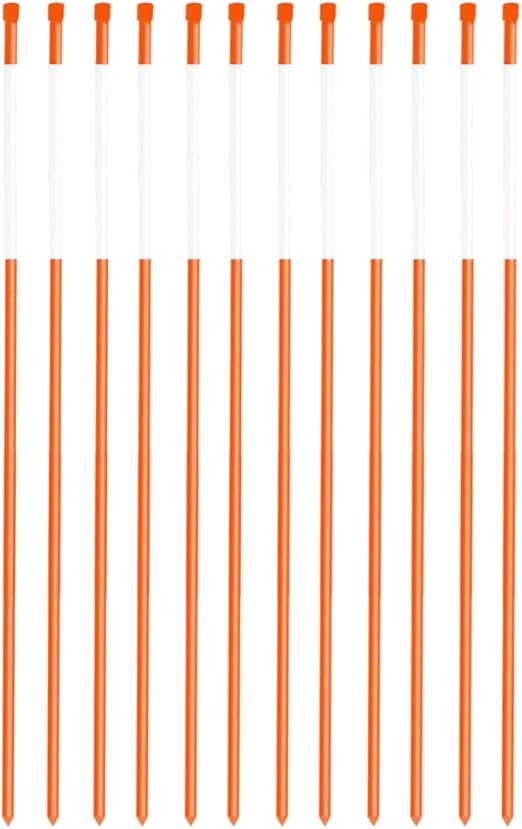 Reflective Driveway Markers, 4ft, 12 Pack, Orange