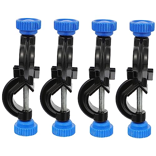 FELTECHELECTR 4pcs Iron Stand Accessories Extender Labs Supplies Clips Clamps Holder Labatory Clamps Heavy Duty Tarpaulin Clips Gooseneck Adjustable Base Adjustable Clamp Bracket Aluminum Black