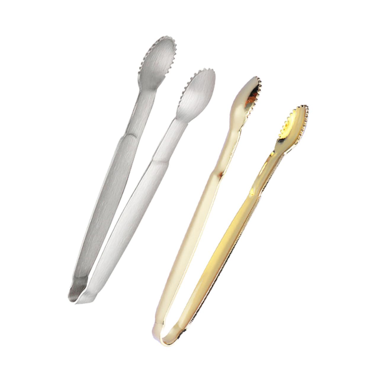 COLLBATH 2pcs Gold Plated Stainless Steel Ice and Sugar Tongs Serving Clips for Tea Parties Home Gatherings and Cafes Versatile Kitchen Tool for Sugar Cubes Ice and Snacks