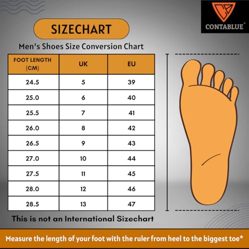 Image of Contablue Men's Leather Industrial Safety Shoes, Lightweight Steel Toe Work Shoes with Double Density PU Sole, Insock Cushioned, Breathable, Anti-Skid & Water Resistant for Industrial, Construction & Industrial Use