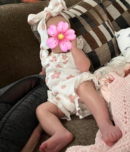 Newborn Infant Baby Girl Summer Clothes Outfits Set Floral Print Romper Tops Drawstring Short Headband Clothes Set4
