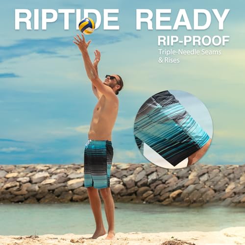 Image of Kanu Surf Men's Big Viper Extended Size Stripe Swim Trunk