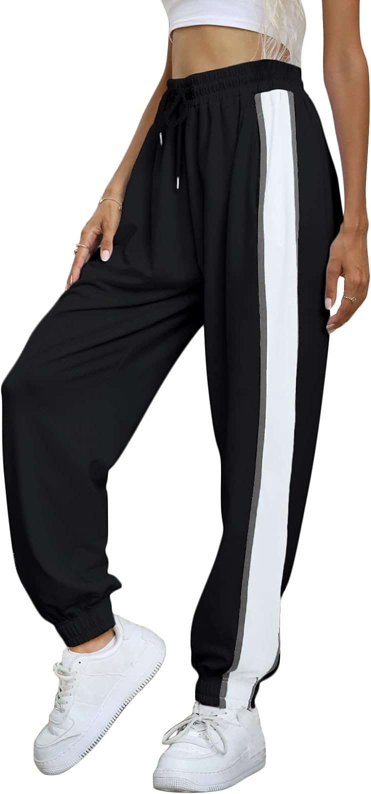 Women‘s Sweatpants with Pockets High Waisted Drawstring Jogger Pants Athletic Workout Running Lounge Trousers
