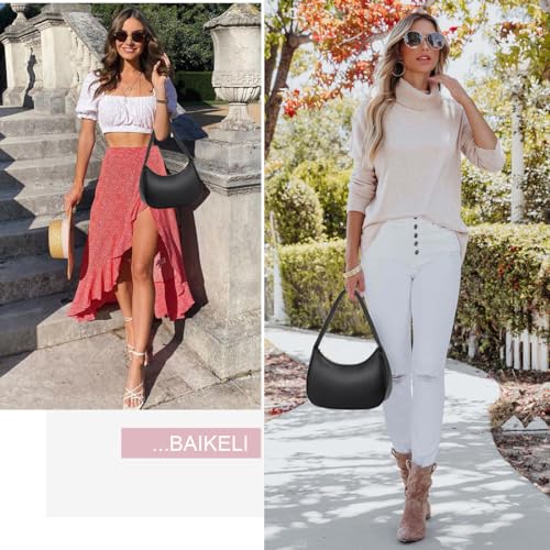 Baikeli BAI107-BLACK Crescent Shoulder Bags For Women Small Shoulder Purse Handbag Retro Classic Clutch Hobo Tote Bag Underarm Purse thumb #2