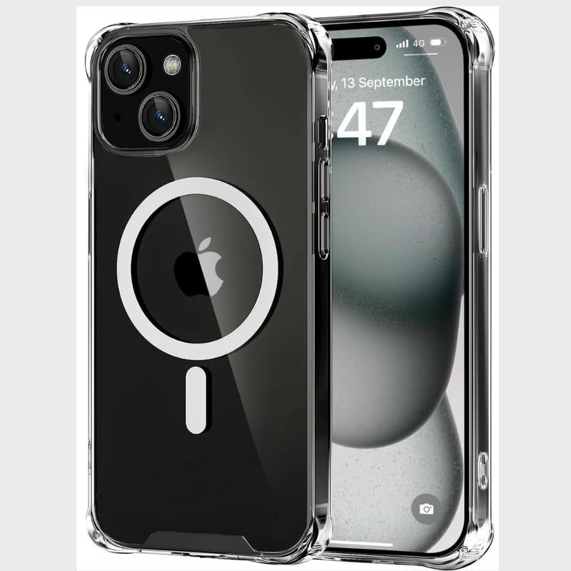 VayaVox Magfit Cover for iPhone 13/14/15 (6.1 inch) | Mag-Safe Wireless Charging | Designed with Magnetic Lock Shockproof Phone Bumper Back Case Cover Compatible for iPhone (Transparent) (iPhone 13) (B0D92CQT69) Amazon Price History, Amazon Price Tracker