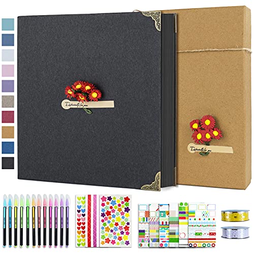 Álbum De Fotos Scrapbook Cuadrado - 60 Páginas, 20.5x20.5 Cm | Portada Con Ventana Personalizable | Ideal Para Recuerdos, Bodas, Viajes