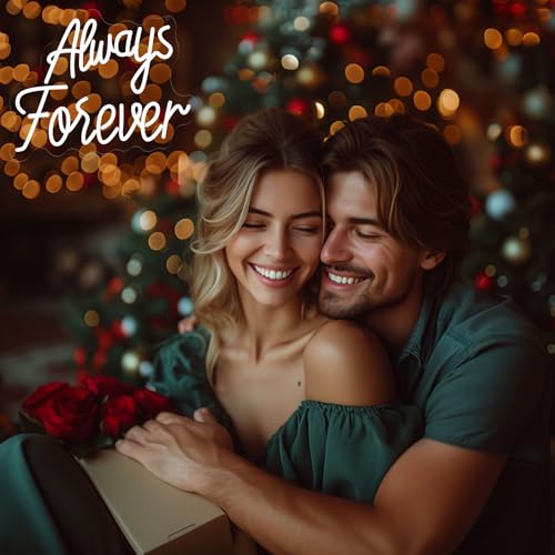Image of Always Forever Wedding Sign,Dimmable LED Wall Decor Neon Sign, USB Romantic Gift for Couples,Party Wedding Anniversary Decorations 15.35 x 12.6 inch