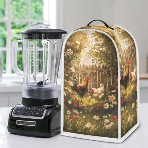 Image of Chicken Blender Dust Cover, Anti Fingerprint Polyester Stand Mixer or Coffee Maker Appliance Protector, Stain Resistant Blender Cover for Kitchen Appliance