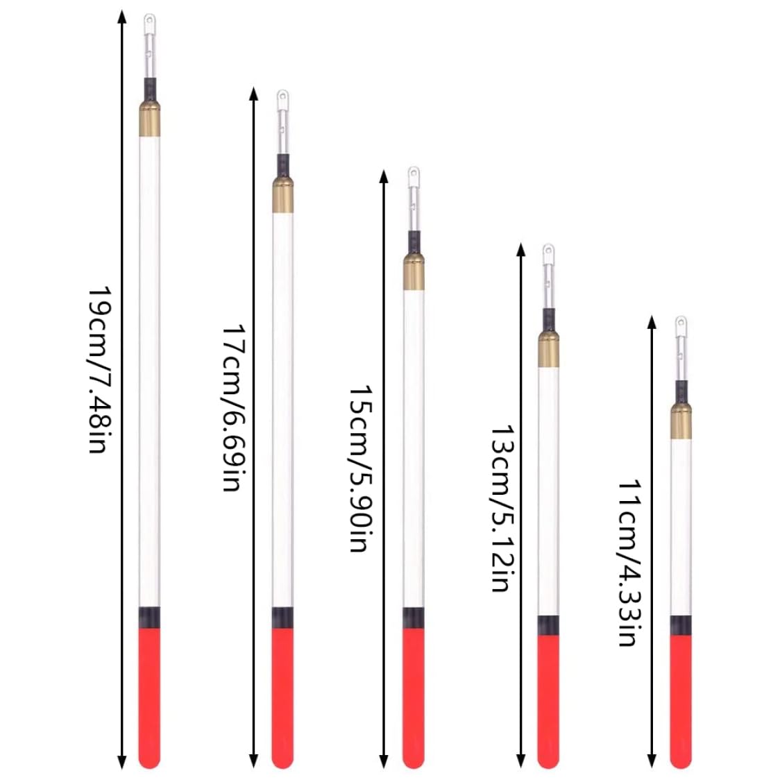 Clear Waggler Floats,Fishing Floats Loaded Coarse Fishing Tackle Insert Folaters Floating Stem Tube Set Red 20Pcs for Home