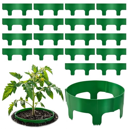 18 Panels Planting Grow Rings Diameter Range 7-17.5 Inches Garden Rings for Flowers Vegetables Seedlings Pots Planters and Garden Beds Helps Separate Rock and Define Planting Spaces