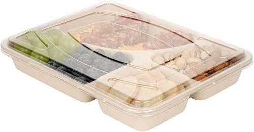 Miniatura 2 de Restaurantware Solo tapas: tapas pulp tek para bandejas To Go 100 tapas desechables para llevar contenedores - Hecho de fibras de caña de azúcar,