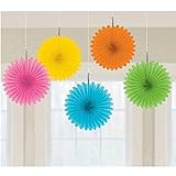 Amscan Multicolor Mini Hanging Fans,5