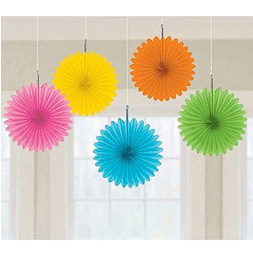 Amscan Multicolor Mini Hanging Fans,5