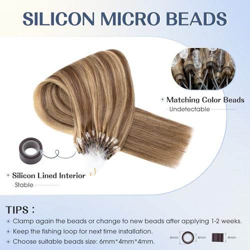 Hairro JK-SY-UOSTH2656BQ Microlinks Hair Extensions Highlighted Balayage Micro Bead Ring Loop Tipped Hair Seamless Straight Real Human Hair thumb #3