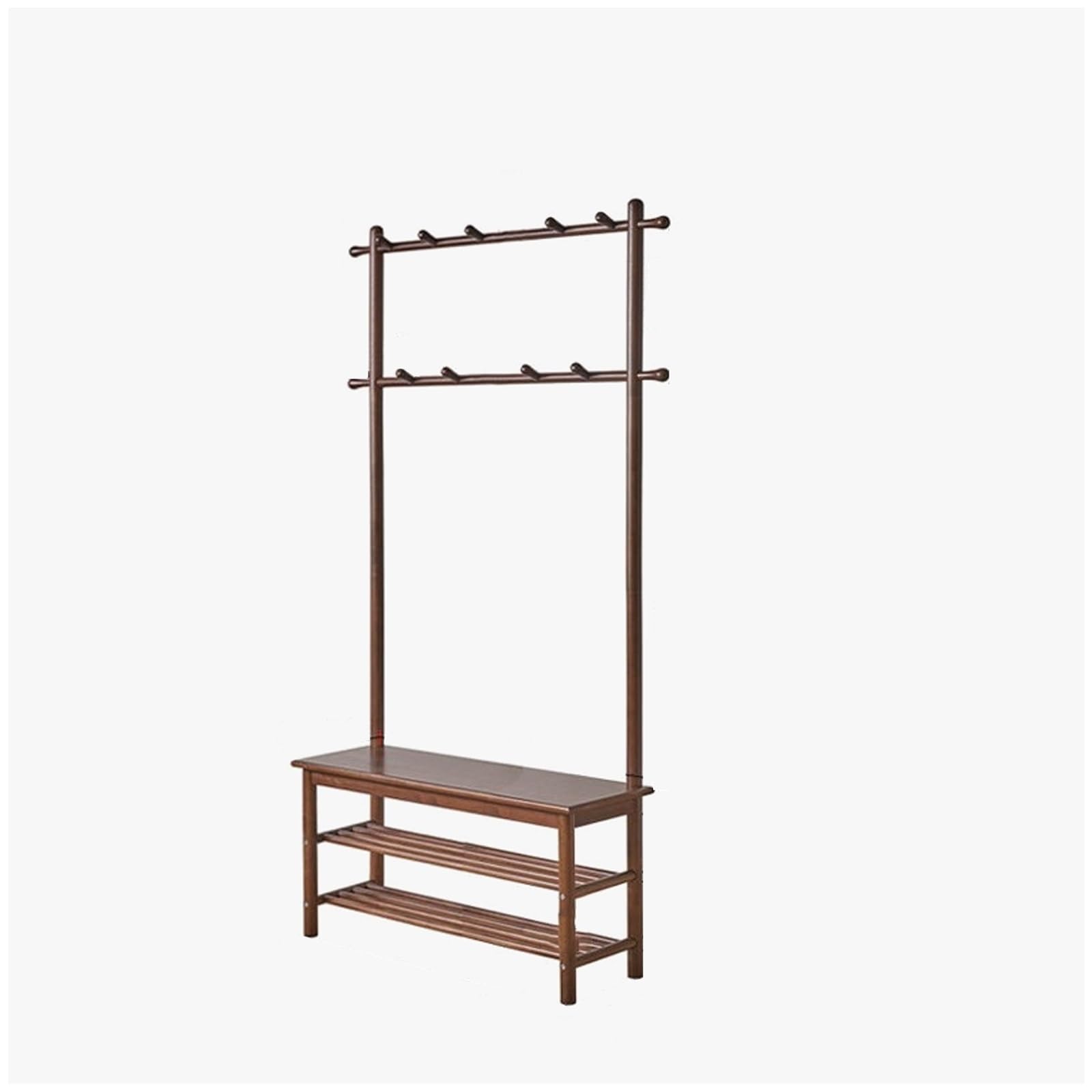 FGXHHS Entryway coat rack with storage， Hall Tree Shoe Bench for Entryway, Coat Rack, 4-in-1, Hooks, a Hanging Rod, White 、Black(A,L80*W30CM/L31.4*W11.8IN)