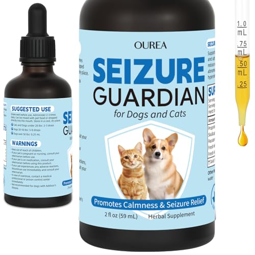 Seizure Guardian for Dogs and Cats Nervous System Supplements Helps Manage Seizure Symptoms and Eases Anxiety and Stress Natural Herbal Formula Calms the Nervous System (2 FL OZ)