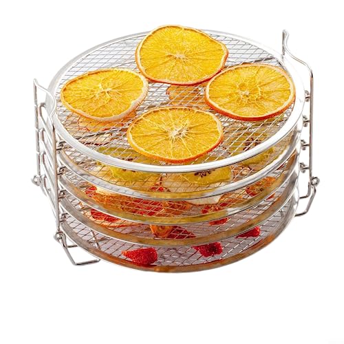 SPORTARC Dörrregal für Lebensmittel, 5-lagiges Luftfritteuse-Gestell, stapelbares Dörrregal aus Edelstahl für Obst, Gemüse, Kräuter und Fleisch