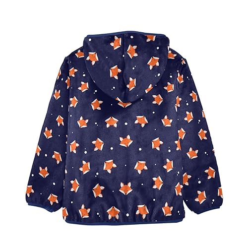 Cute Fox Boys Fleece Hoody Jacket Zip Up Coat Warm Fall Winter Plush Jacket Long Sleeve Outerwear2