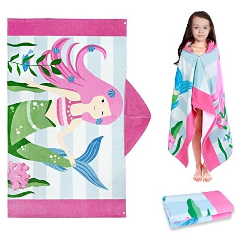 MOEMOE BABY Kapuzenhandtuch Kinder, Strandtuch Kinder Kapuze Badetuch Kinder, 76 * 127cm Baumwolle Strandtuch Kinder Kapuzenhandtuch Kinder Badeponcho Mädchen Jungen Cover