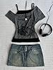 Emo Grunge Shirts Women 2000s Graphic Baby Tees Fa... #1