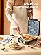 VINATO Waffeleisen, Belgisches Waffeleisen für 4 Waffeln, 1200W Schnelle und Stabile Wärme, Waffeln Maschine mit Antihaftbeschichtung von Heizplatten, Stufenlose Temperaturregulierung