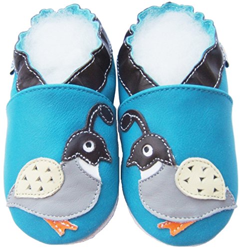 Leather Baby Soft Sole Shoes Boy Girl Infant Children Kid Toddler Crib First Walk Gift Quail Blue (18-24month, Blue)
