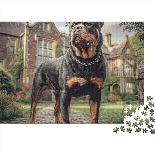 Puzzle de 1000 piezas de Rottweiler para decoración de salón 2