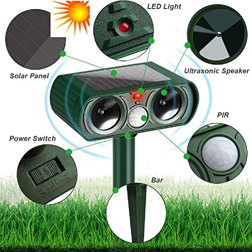 N3 ZELEK Katzenabweisendes Ultraschall Schädlingsbekämpfungsmittel Cat Scarer Fox Abschreckung STARKE Solarbatterie Cat Abschreckungsgarten UPGRADE Hundebett Garden Fox Repellent Tier Vogelschrecken - Afbeelding 4