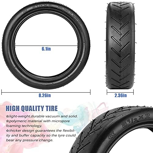 8.5 Inch Thickness Inner Tubes Tires Electric Scooter Rubber Tire 8 1/2 Replacement Tyre for Xiaomi M365 Other 8.5-Inch Universal Inflatable Inner And Outer Tubes (A set of inner and outer tubes)