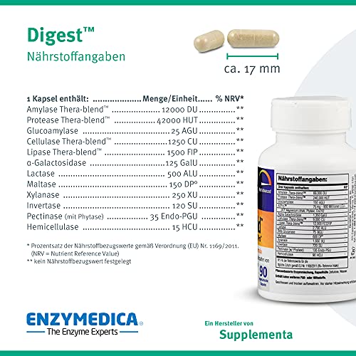 Enzymedica Digestive Enzyme Supplements, 90 Capsules Enzymes for Digestion and Bloating