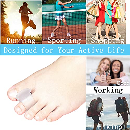 pack of 12 gel toe separator 1434 thick big toe spacers single loop toe spreader for bunions overlapping toe corrector and spacer clear