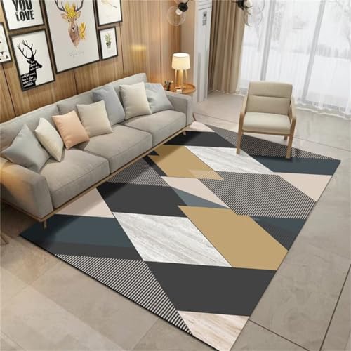 Tapis extérieur terrasse tapis salon gris jaune géométrique 200X300