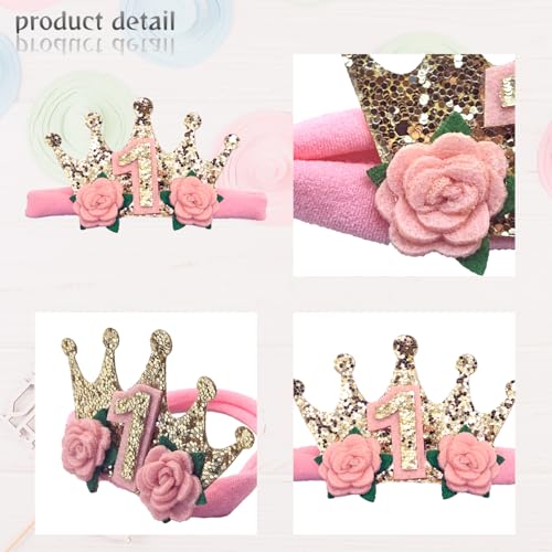 Birthday Hair Clip for Baby Girls 1/2 1 2 3 4 Years Glitter Hair Accessory Birthday Party Outfit Decoration for First 1st One3