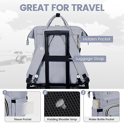 Image of LOVEVOOK Laptop Backpack for Women Teacher Backpacks Nurse Bags,Work Bag Backpack Purse Bags Anti-Theft Travel Backpacks with USB Charging Port,15.6 Inch Backpack for College Business Casual